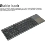 B033 Mini Foldable Wireless Bluetooth Keyboard With Built-In Touchpad – 64 Keys, Triple-Folding, Rechargeable, Compatible With Android, Windows, iOS |  GREY - Image 5
