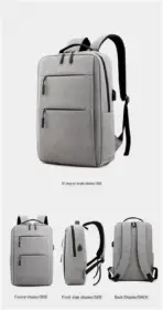Laptop Backpack - for Tablets & Laptops up to 15.6" - Waterproof - Electronics Protection  - Scratchproof - Travel Friendly - Organized Compartments - USB Charge Port - Slim Casual Business Design - Heavy Duty - 42 x 12 x 30 cm - GREY - Image 7