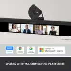 Logitech Brio 300 Full HD Webcam with Privacy Shutter, Noise Reduction Microphone, USB-C, certified for Zoom, Microsoft Teams, Google Meet, Auto Light Correction | Black ~ OPEN BOX  - Image 6