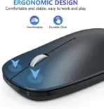 mouschi Elegant Ultra-Thin 2.4G Wireless Mouse Compatible with 3 Adjustable DPI Level, Portable Slim Silent Mouse with USB Dongle for PC, Laptop, Notebook, Desktop - Matte Black - Image 7