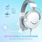 FIFINE AmpliGame H9 Gaming Headset White – 7.1 Surround Sound, 3.5mm + USB Dual Connectors, Detachable Mic, Noise Canceling, Over-Ear Comfort, PC/PS5/Xbox/Switch - Image 5