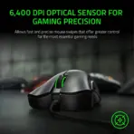 Razer DeathAdder Essential Optical Esports Gaming Mouse | 6400 DPI Precision Sensor | 5 Programmable Buttons | Mechanical Switches 10M Clicks | Ergonomic Right-Handed Design  | BLACK - Image 6
