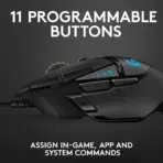 Logitech G502 HERO High Performance Wired Gaming Mouse, HERO 25K Sensor, 25,600 DPI, RGB, Adjustable Weights, 11 Programmable Buttons, On-Board Memory, PC / Mac - Image 3