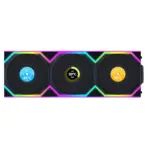 Lian Li UNI Fan SL LCD Wireless 120mm ARGB – Triple Pack, 1.6" LCD, 2.4GHz Wireless RGB & Fan Control, Daisy-Chain, Controller Included, Black
