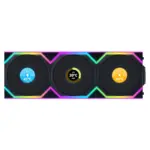 Lian Li UNI Fan SL LCD Wireless 120mm ARGB – Triple Pack, 1.6" LCD, 2.4GHz Wireless RGB & Fan Control, Daisy-Chain, Controller Included, Black