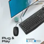 Promate Wired Keyboard and Mouse Combo, Ergonomic Slim Full-Size Quiet Keyboard, 2400 DPI Ambidextrous Mouse, Spill-Resistance, Media Keys, Plug and Play for Windows , iMac, MacBook Pro, Dell, Combo-CM4 - EN/AR - Image 4