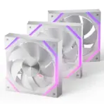 ASIAHORSE NYOTA ARGB 120mm Fan 3-Pack Forward White – PWM 800–2000RPM, 61.5 CFM Airflow, <29dBA Noise, Hydraulic Bearing, ARGB Sync, High-Performance Cooling - Image 2