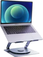 N82 Laptop Cooler with Dual RGB Fans & 360° Rotating Base – Foldable Stand for 12"-15.9" Laptops, Aluminum + Silicone + ABS - Image 3