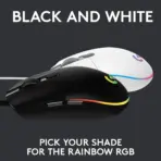 Logitech G102 Light Sync Gaming Wired Mouse RGB Lighting, 6 Programmable Buttons, 8 k dpi Tracking,16.8mn Color, Light Weight - Black - Image 5