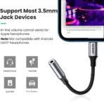 UGREEN Lightning to 3.5mm Audio Adapter (10 cm, Grey) – Apple MFi Certified, 48 kHz/24-bit Hi-Fi Sound, Durable Nylon Braid, Compatible with iPhone 14/13/12/11/SE & iPad Models - Image 10