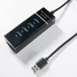 4 Port USB HUB SuperSpeed 3.0 High-Speed Multiport Slim USB Hub 30cm Cable Length Adapter and Led Indicator Compatible for Mouse, Keyboards, Mobile, Tablet
