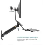 NB North Bayou Sit Stand Workstation Wall Mount Height Adjustable Sit-Stand Converter for 19''-27'' Screens with Keyboard Tray, VESA 75/100, Load Capacity from 4.4-19.8lbs | NB-D32  - Image 6