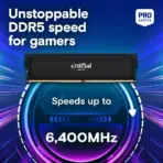 Crucial Pro DDR5 RAM 32GB Kit (2x16GB) 6400MHz (PC5 51200) CL38  1.35V , Overclocking Desktop Gaming Memory, Intel XMP 3.0 & AMD Expo Compatible | Black CP2K16G64C38U5B - Image 2