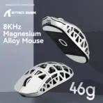ATTACK SHARK R3 White Wireless Gaming Mouse – 46g, PAW3395 26K DPI, 8000Hz Polling, Tri-Mode BT/2.4G/Wired, Kailh GM 8.0, Lightweight CNC Magnesium Shell - Image 4