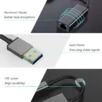 BYL USB A to RJ45 Ethernet Adapter, 100Mbps  Network, USb, Compatible with Laptops, Tablets, MacBook Air, Windows, macOS, and Linux - Image 4
