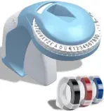 TPL 9mm Blue Embossing Label Tape – Durable, Self-Adhesive Labeling Roll for Manual Embossing Label Makers – Waterproof, Tear-Resistant & Long-Lasting Print