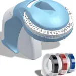 TPL 9mm Blue Embossing Label Tape – Durable, Self-Adhesive Labeling Roll for Manual Embossing Label Makers – Waterproof, Tear-Resistant & Long-Lasting Print