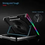 Laptop RGB Cooling Pad, Laptop Cooler, 2 USB Ports, Digital LED Display , Laptop Cooling Pad Stand with 1 Quiet Fan, Adjustable Hight ,  Suitable for 12-17.3 Inch Laptops, Black - Image 11