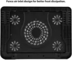 Cooling Pad Gaming Laptop Cooler, Notebook Cooling Pad | Supports 12" to 16" Laptops , 2 USB Ports - 5 Fans with LED , Light Weight Slim Cooler - Image 9