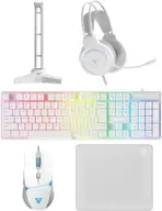 Fantech P51 5 in 1 WHITE Power Bundle : Flash HQ53 Headset , Tower II AC304 Headset Stand , Shikari K515 Gaming Keyboard , Vigil MP356 Mousepad , Crypto VX7 Gaming Mouse 