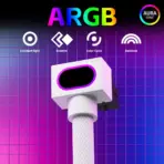 ASIAHORSE Hydrus 8-Pin ARGB GPU B Extension Cable – 30cm, White, 18AWG Wire, 12V RGB Lighting, 25A Current, 300W Power, Premium PVC Sleeving for High-Performance GPUs - Image 2