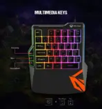 MEETION KB015 One-Handed Wired Gaming Keyboard – Rainbow LED Backlight, 35 Keys, Anti-Ghosting, USB, Ergonomic Design, Plug & Play - Image 9