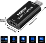 4K HDMI Video Capture Card for Streaming, Gaming, Live Broadcasting - Plug and Play Audio Capture Adapter HDMI to USB 2.0 - Image 2