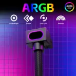 ASIAHORSE Hydrus 8-Pin ARGB GPU B Extension Cable – 30cm, Black, 18AWG Wire, 12V RGB Lighting, 25A Current, 300W Power, Premium PVC Sleeving for High-Performance GPUs - Image 2
