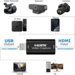 4K HDMI Video Capture Card for Streaming, Gaming, Live Broadcasting - Plug and Play Audio Capture Adapter HDMI to USB 2.0