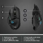 Logitech G502 HERO High Performance Wired Gaming Mouse, HERO 25K Sensor, 25,600 DPI, RGB, Adjustable Weights, 11 Programmable Buttons, On-Board Memory, PC / Mac - Image 7