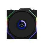 Lian Li UNI Fan TL LCD 120 Wireless - Single Pack - Controller Not Included - 2.4 GHz Wireless Control - Infinity Mirror Design - LCD Display - Controller requesd for use. - Black (12TLLCD1W1B)