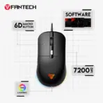 Fantech VX9S Kanata Wired Gaming Mouse, RGB Lighting, 60 IPS Speed, 20G Acceleration, A725F Chipset, Adjustable 400-7200 DPI, Huano 10 Million Switch, White | VX9S-BLACK - Image 4