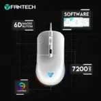Fantech VX9S Kanata Wired Gaming Mouse, RGB Lighting, 60 IPS Speed, 20G Acceleration, A725F Chipset, Adjustable 400-7200 DPI, Huano 10 Million Switch, White | VX9S-White - Image 7