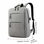 Laptop Backpack - for Tablets & Laptops up to 15.6" - Waterproof - Electronics Protection  - Scratchproof - Travel Friendly - Organized Compartments - USB Charge Port - Slim Casual Business Design - Heavy Duty - 42 x 12 x 30 cm - GREY - Image 16