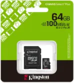 Kingston Canvas Select Plus 64GB MicroSD Card microSDXC Gen3 With A1 App Performance, Class 10 UHS-I Speed, Up To 100MB/s Read, V10 Video Rating, Android Compatible, Durable , Including SD Adapter - Image 5