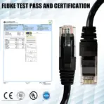 Cat6 UTP Patch Cord 1-METER  – 10Gbps Ethernet Cable, 250MHz Network Speed, 26AWG CCA Conductors, PVC Jacket, ANSI/TIA/EIA-568-B And ISO/IEC 11801 Class E Compliant, Fluke Passed | BLACK - Image 5