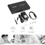 3.5" HDD Enclosure, USB3.0 To SATA External Hard Drive Aluminum Alloy Enclosure Adapter - 5GBps Transfer Rate - Tool Free - JMS578 bridge controller Chip - BLACK - Image 2