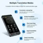 D21 Voice Translator With 4.0 Inch HD Touch Screen, Supports 142 Languages Online, 19 Languages Offline, Photo Translation, Real-Time Transcription, Simultaneous Interpretation - Image 2