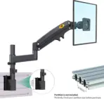 NB D21 Monitor Wall Mount Arm – 22"–35" Screen Support, 9kg Load, 360° Rotation, ±180° Swivel, +85°/-30° Tilt, VESA 75/100mm, Retractable 530mm, ABS & Aluminum Build , Cable Management - Image 9
