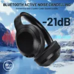 ATTACK SHARK G300 ANC Foldable Headphones With Bluetooth 5.3, Dual-Mode Wired And Wireless Connection, 40mm Drivers, -21dB Noise Cancelling, 210g Lightweight Design | BLACK - Image 4