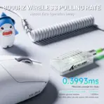 ATTACK SHARK X8 Ultra 8KHz Wireless Gaming Mouse 55g with PAW3950MAX Sensor, 42,000 DPI, Tri-Mode Connectivity & C06ULTRA 8K LED Cable – White - Image 3