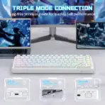Attack Shark X82 Pro HE White Mechanical Keyboard – 82 Keys, Magnetic Switches, Tri-Mode, RGB, Rapid Trigger 0.01mm, 8000Hz Polling, Hot-Swap, 5000mAh Battery - Image 4