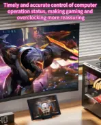 Mini 5-inch LCD Secondary Smart Display Real-time System Monitor for Gaming PCs and Set-ups , USB-C Interface , Real-Time News, YouTube Sync, Music Rhythm, 1000+ Themes, Smart Reminders, E-Album, And Multi-Screen Linkage | BLACK ~ MIRABOX-D5  - Image 3