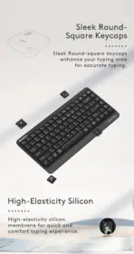 A4Tech FBK11 Wireless Keyboard - Bluetooth & 2.4G Wireless - Pair up to 4 Devices - Multimedia Hot Keys Access - Spill Proof - Portable - Dark Grey - Image 8
