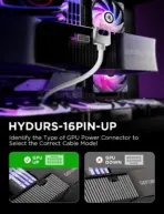 ASIAHORSE HYDRUS 16-Pin ARGB GPU A Extension Cable 50cm –  White, 18AWG, 12VHPWR, 30A Current, 450W Rated Power, PVC Build, Addressable RGB Lighting - Image 5