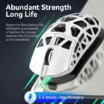 ATTACK SHARK R3 White Wireless Gaming Mouse – 46g, PAW3395 26K DPI, 8000Hz Polling, Tri-Mode BT/2.4G/Wired, Kailh GM 8.0, Lightweight CNC Magnesium Shell - Image 5