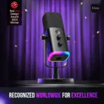 FIFINE AMPLIGAME AM8 USB/XLR Dynamic Microphone – Black | RGB Lighting, Tap-to-Mute, Cardioid Pattern, Volume & Monitoring Controls, Dual Connection for Gaming & Streaming - Image 3