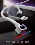 ASIAHORSE Hydrus 8-Pin ARGB CPU Extension Cable – 30cm White, 18AWG Wire, RGB Lighting, 12V, 25A Current, 300W Power Rating, Premium PVC Build for Clean Aesthetics