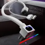 ASIAHORSE Hydrus 8-Pin ARGB CPU Extension Cable – 30cm White, 18AWG Wire, RGB Lighting, 12V, 25A Current, 300W Power Rating, Premium PVC Build for Clean Aesthetics