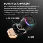GAMDIAS AURA GL240 V2 ARGB AIO CPU Liquid Cooler , 240mm Radiator, 2 x 120mm PWM Fans, Cooling System w/ Hidden Cable Design, Rotatable Mirror Style ARGB Pump for Intel/AMD Ryzen - BLACK AURA-GL240-V2-B - Image 5